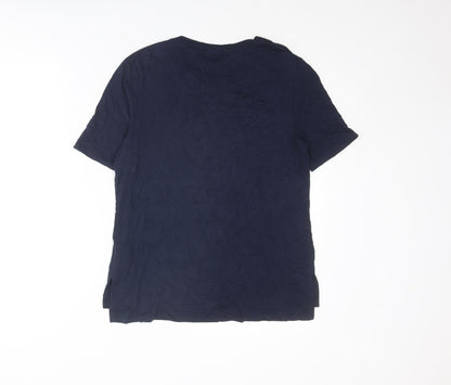 Womens UK Size S Oasis Blue Basic T-Shirt