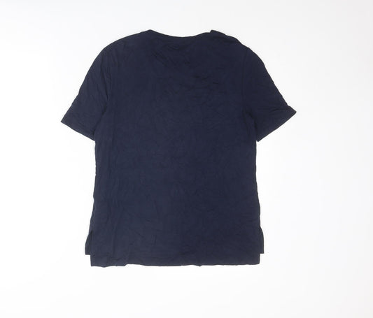 Womens UK Size S Oasis Blue Basic T-Shirt