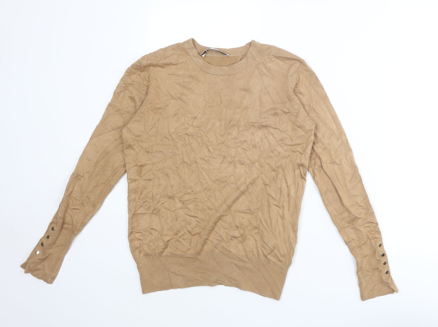 Womens UK Size L Zara Beige Pullover Jumper