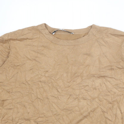 Womens UK Size L Zara Beige Pullover Jumper