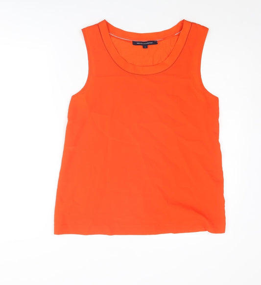 French Connection Womens Red Polyester Basic Tank Size L Round Neck