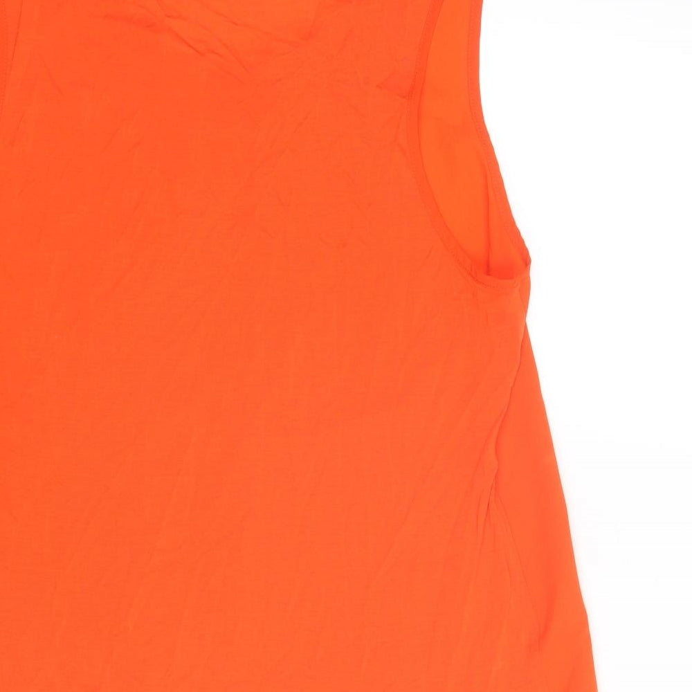 French Connection Womens Red Polyester Basic Tank Size L Round Neck