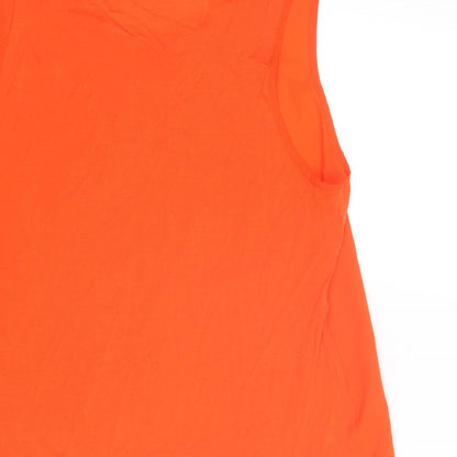 French Connection Womens Red Polyester Basic Tank Size L Round Neck