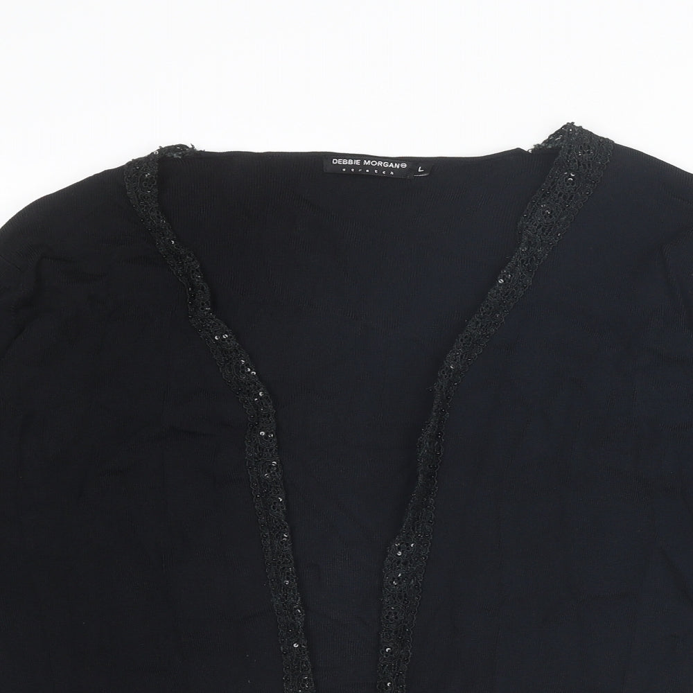 Womens UK Size L Debbie Morgan Black Cardigan Jumper
