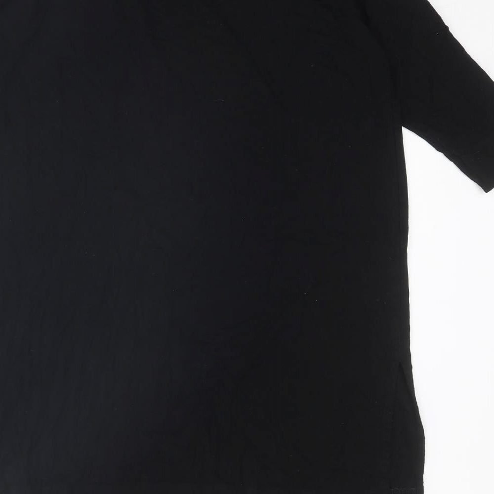 Womens UK Size XS Peruvian Connection Black Basic T-Shirt