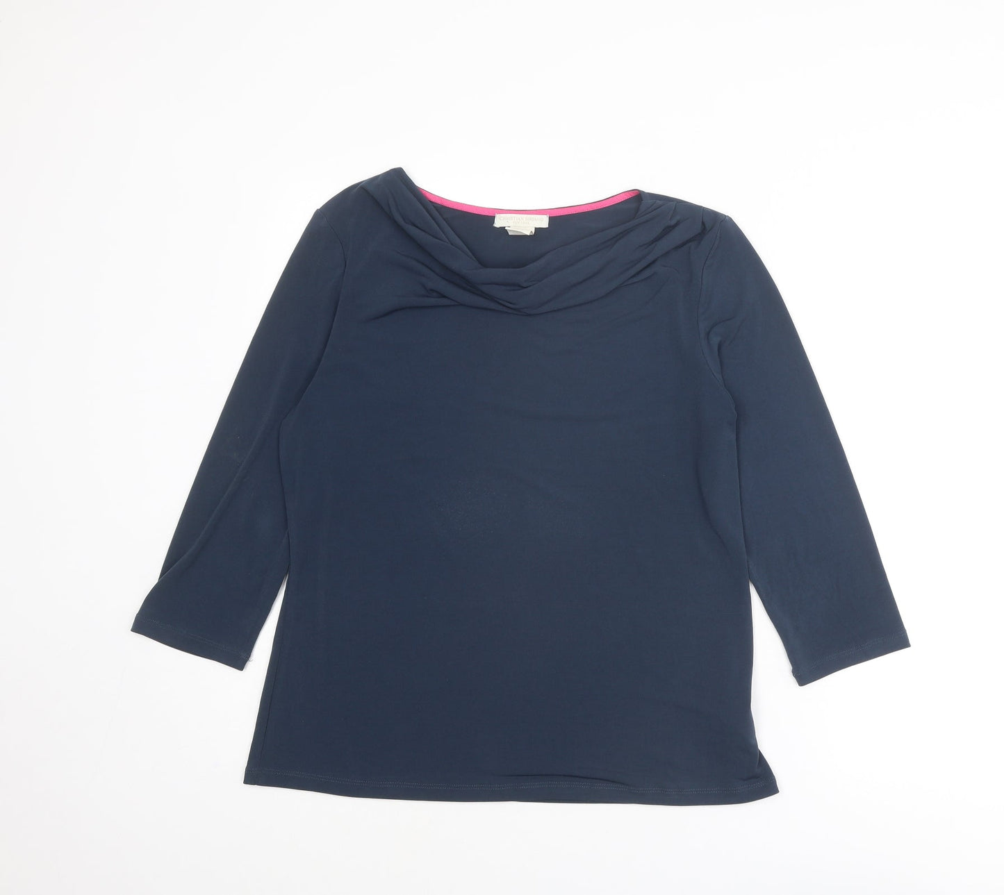 Womens UK Size L Christian Siriano Blue Basic T-Shirt