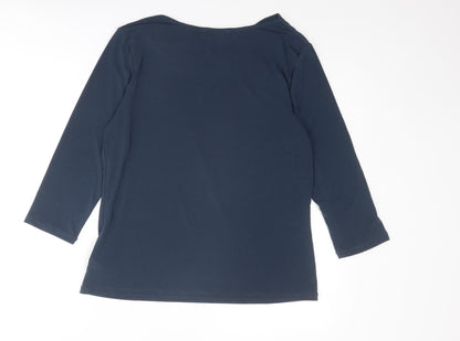 Womens UK Size L Christian Siriano Blue Basic T-Shirt