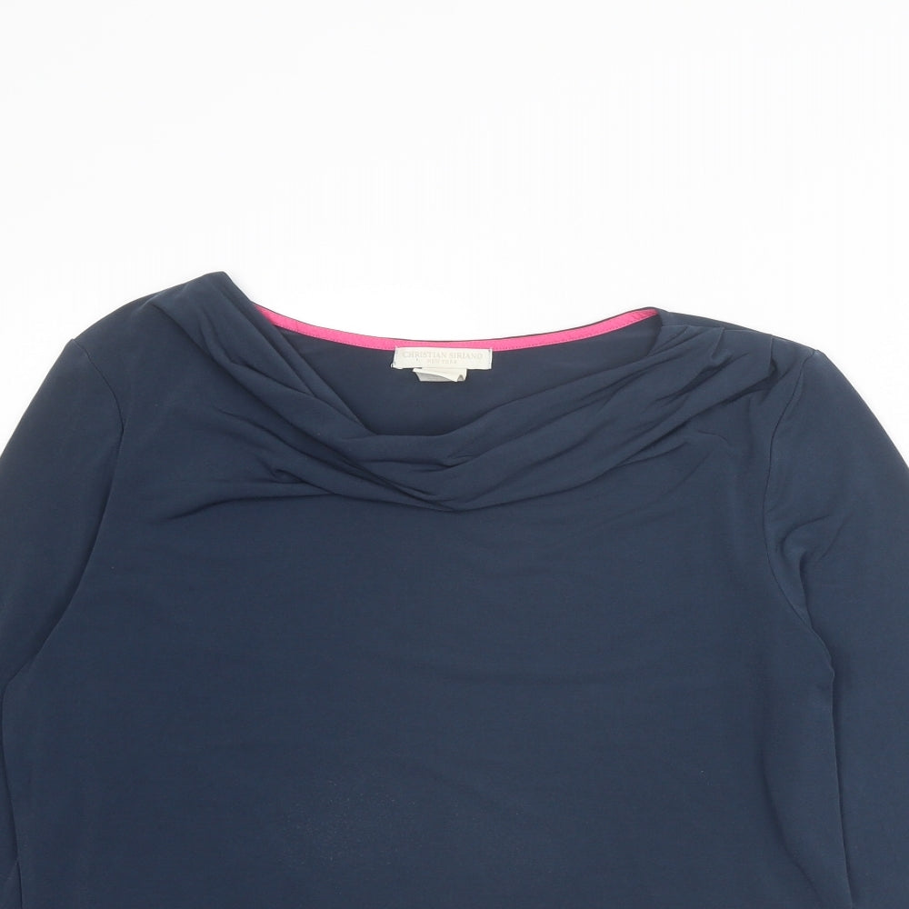 Womens UK Size L Christian Siriano Blue Basic T-Shirt