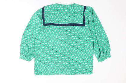 Womens UK Size 14 Country Casuals Green Basic Button-Up