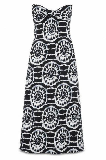 New Look Womens Black Geometric Polyester Maxi Size M Sweetheart Pullover - Strapless