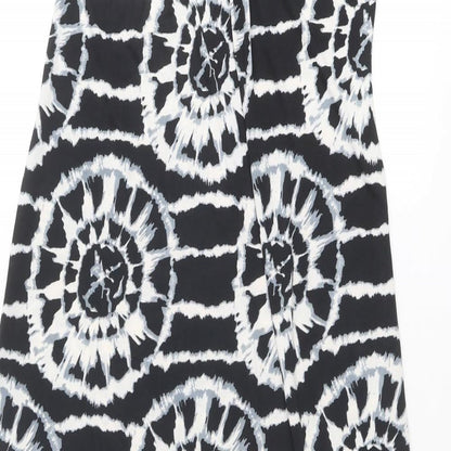 New Look Womens Black Geometric Polyester Maxi Size M Sweetheart Pullover - Strapless