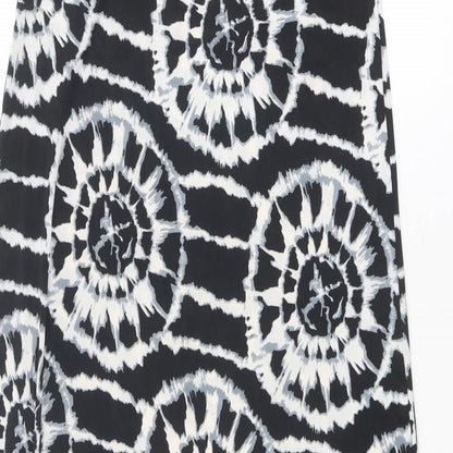 New Look Womens Black Geometric Polyester Maxi Size M Sweetheart Pullover - Strapless