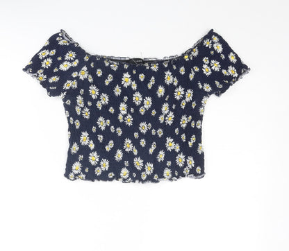 Womens UK Size 14 New Look Blue Basic Blouse