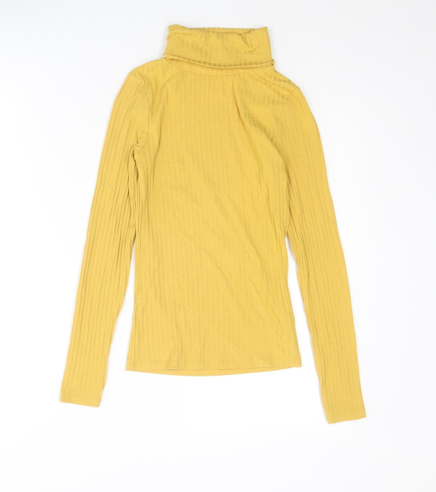 Womens UK Size 6 New Look Yellow Basic T-Shirt