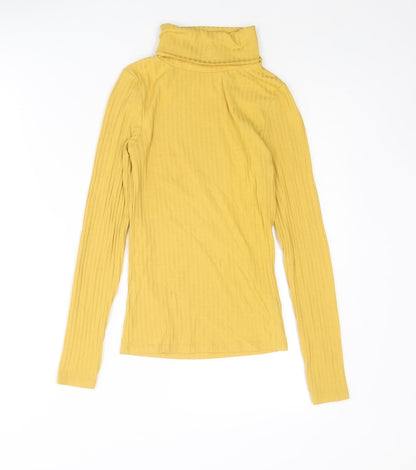 Womens UK Size 6 New Look Yellow Basic T-Shirt