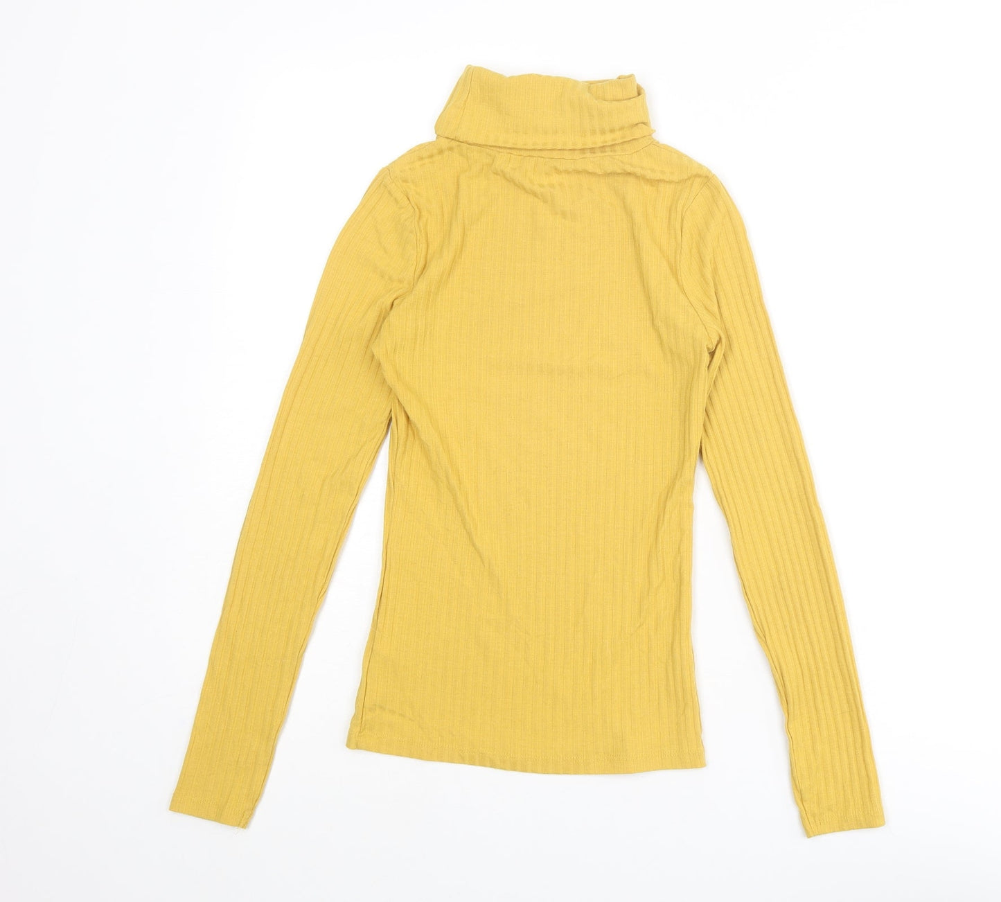 Womens UK Size 6 New Look Yellow Basic T-Shirt