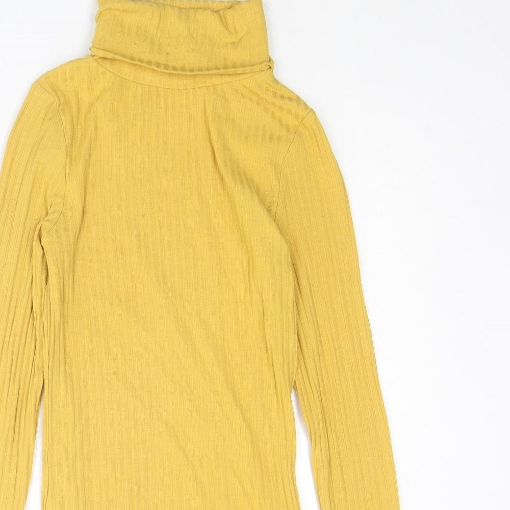 Womens UK Size 6 New Look Yellow Basic T-Shirt