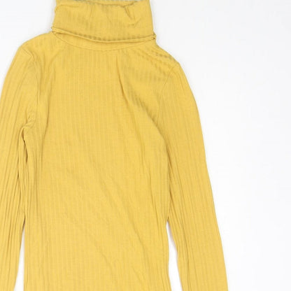 Womens UK Size 6 New Look Yellow Basic T-Shirt