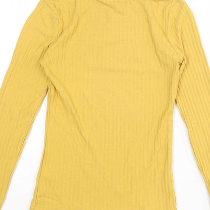 Womens UK Size 6 New Look Yellow Basic T-Shirt