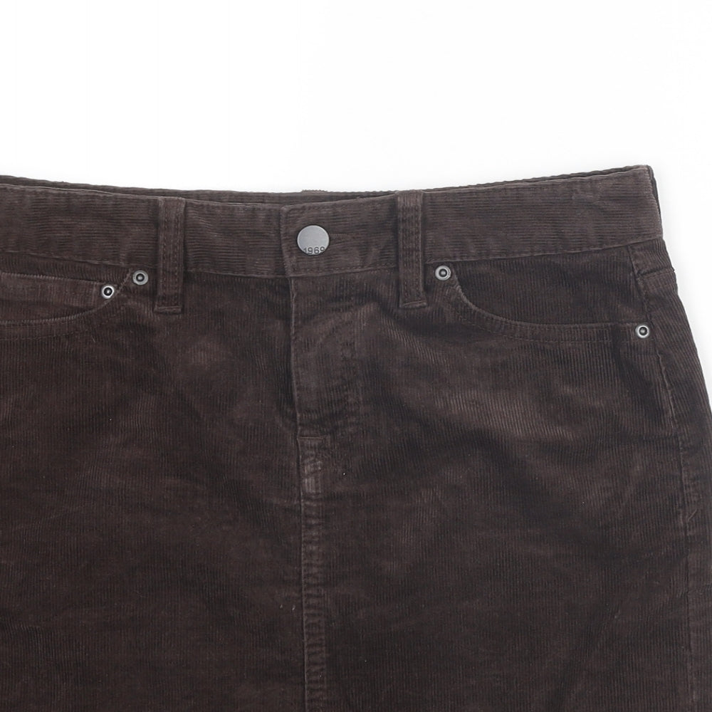 Gap Womens Brown Cotton A-Line Skirt Size 30 in Zip