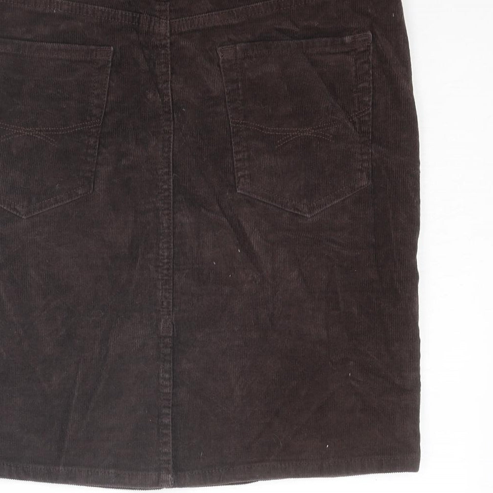 Gap Womens Brown Cotton A-Line Skirt Size 30 in Zip
