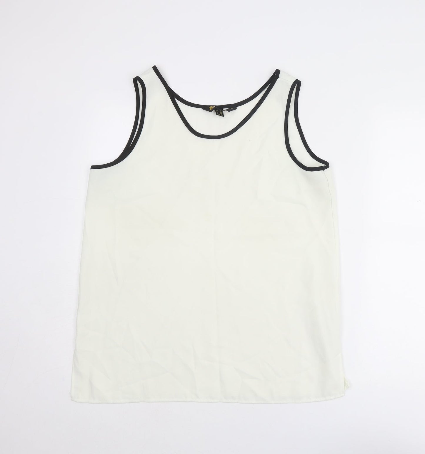 Womens UK Size 16 BASSINI Ivory Basic Tank