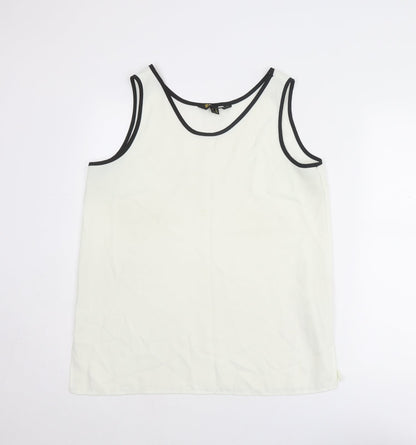 Womens UK Size 16 BASSINI Ivory Basic Tank