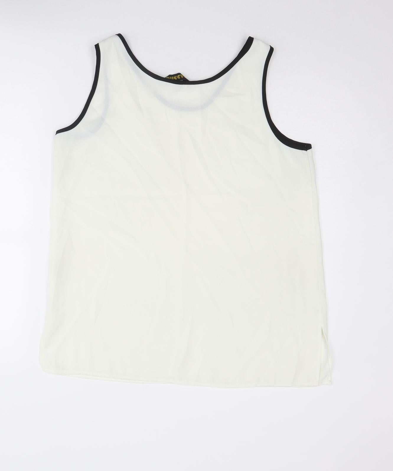 Womens UK Size 16 BASSINI Ivory Basic Tank