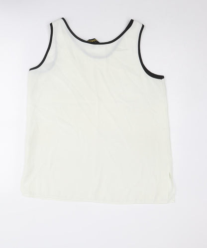 Womens UK Size 16 BASSINI Ivory Basic Tank