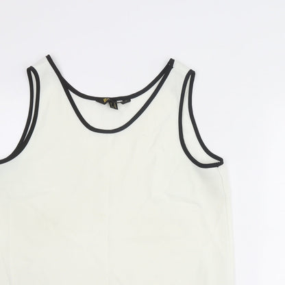 Womens UK Size 16 BASSINI Ivory Basic Tank