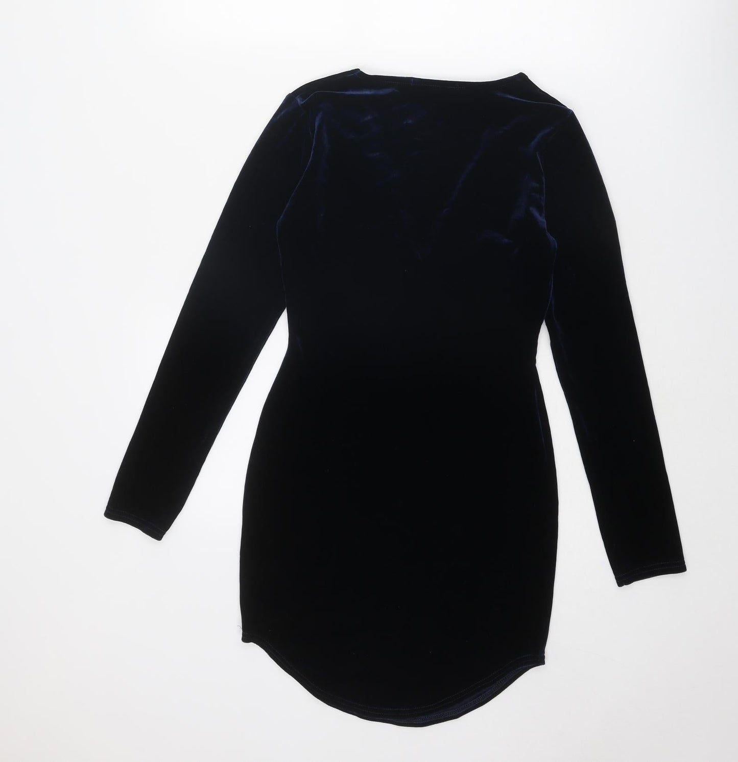 Missguided Womens Blue Polyester Shift Size 6 V-Neck Pullover