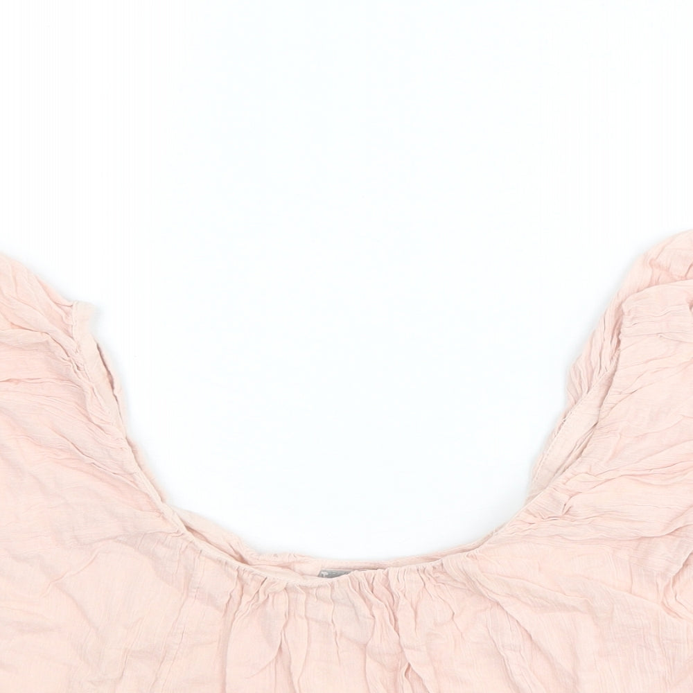 Womens UK Size 6 ASOS Pink Cropped Blouse