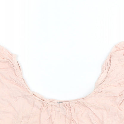 Womens UK Size 6 ASOS Pink Cropped Blouse