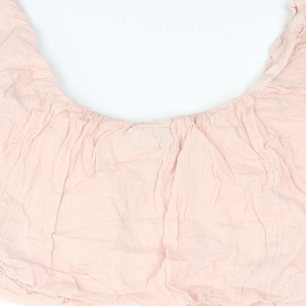 Womens UK Size 6 ASOS Pink Cropped Blouse