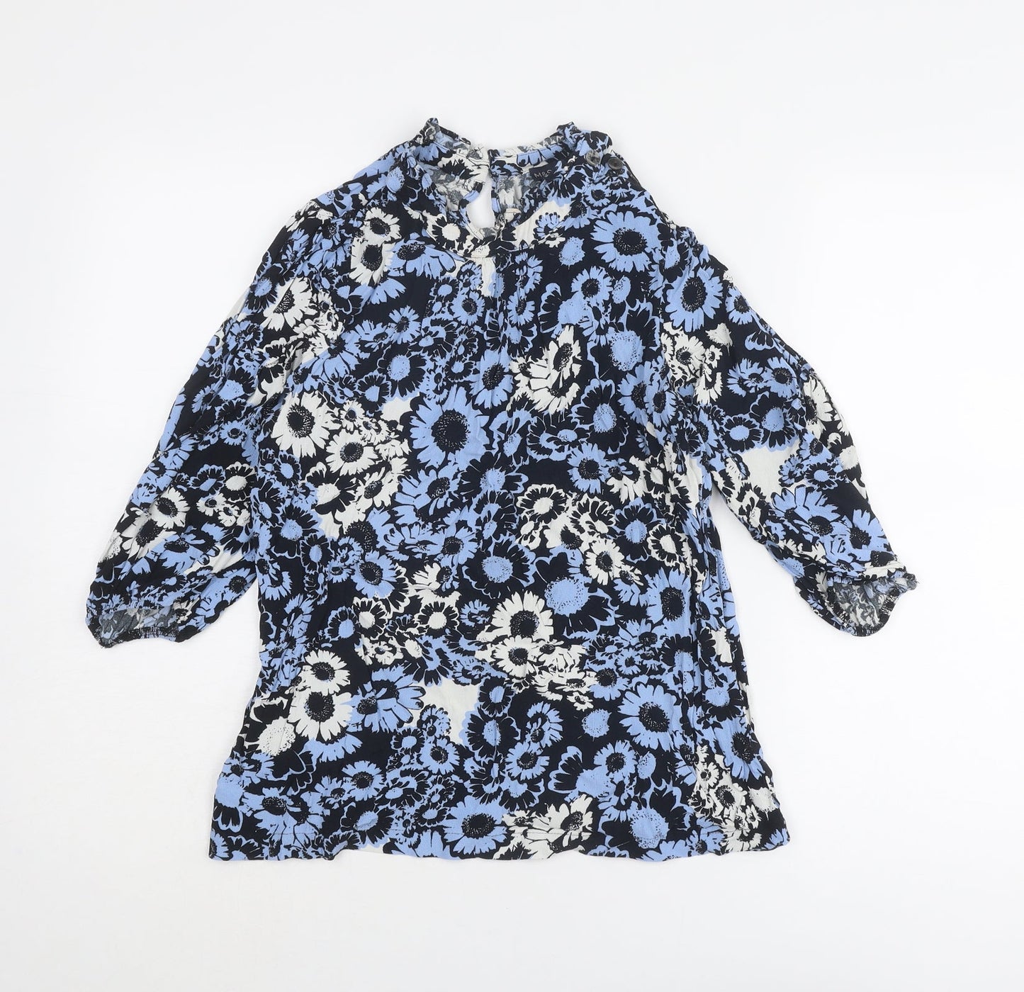 Womens UK Size 12 Marks and Spencer Blue Basic Blouse