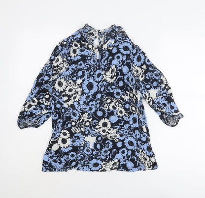 Womens UK Size 12 Marks and Spencer Blue Basic Blouse