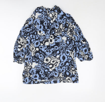 Womens UK Size 12 Marks and Spencer Blue Basic Blouse
