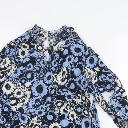 Womens UK Size 12 Marks and Spencer Blue Basic Blouse