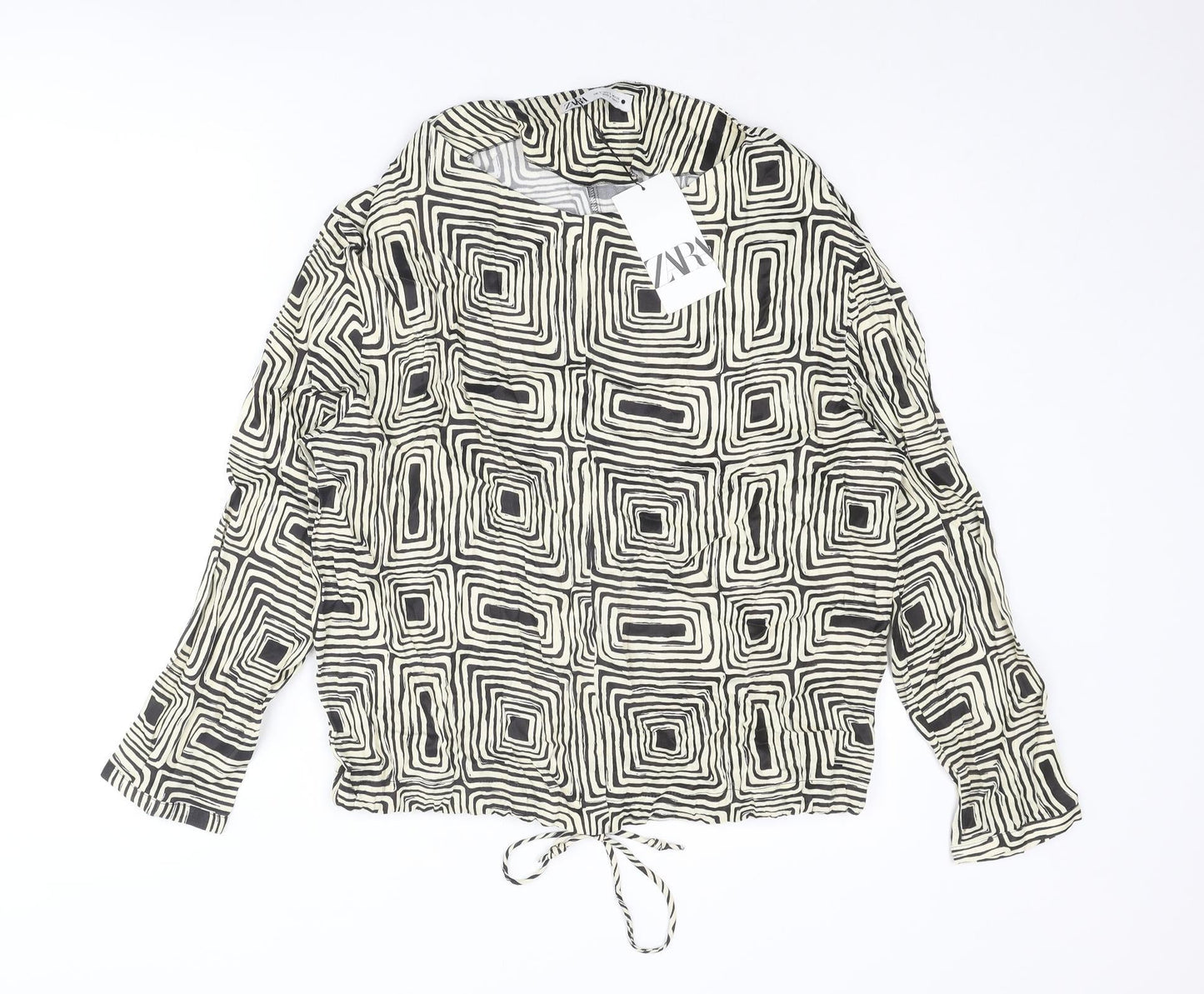 Womens UK Size S Zara Ivory Basic Blouse