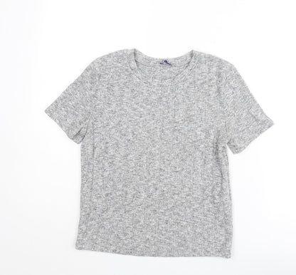 Womens UK Size S Zara Grey Basic T-Shirt