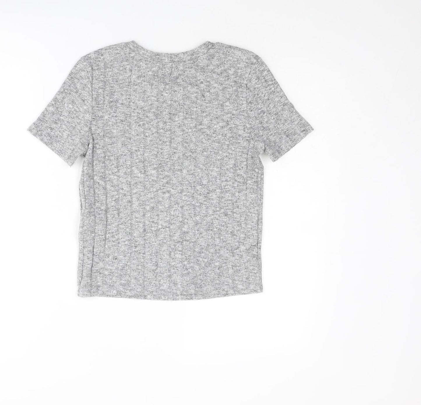 Womens UK Size S Zara Grey Basic T-Shirt