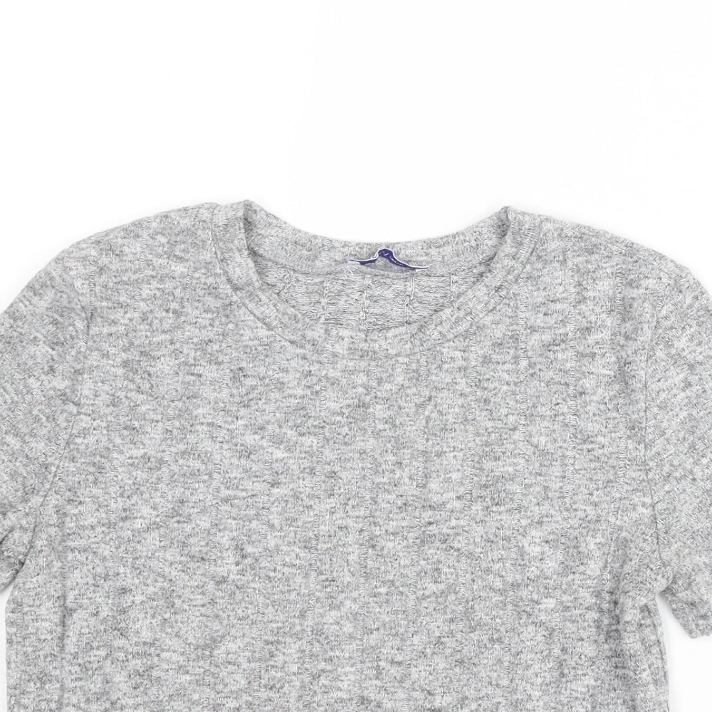 Womens UK Size S Zara Grey Basic T-Shirt