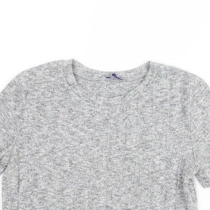Womens UK Size S Zara Grey Basic T-Shirt