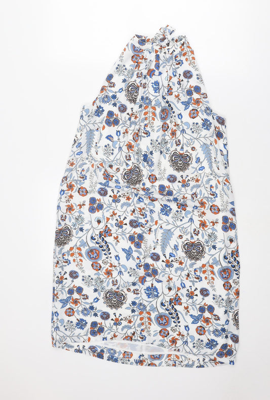 H&M Womens Multicoloured Geometric Polyester A-Line Size 10 Boat Neck Tie