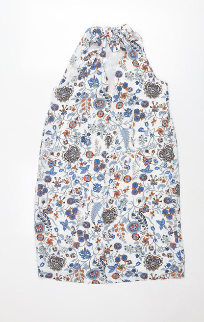 H&M Womens Multicoloured Geometric Polyester A-Line Size 10 Boat Neck Tie