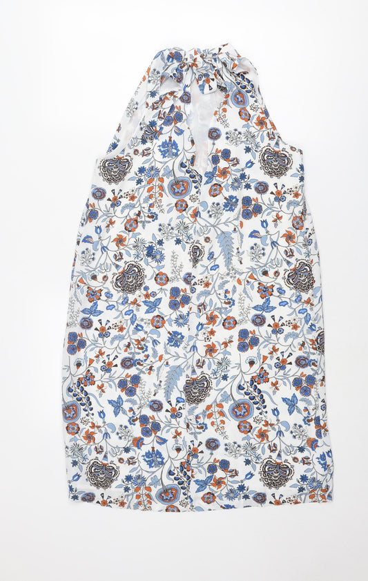 H&M Womens Multicoloured Geometric Polyester A-Line Size 10 Boat Neck Tie