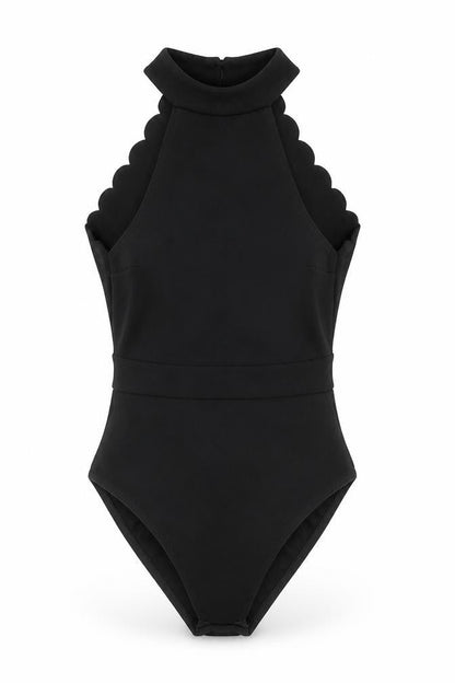 Womens UK Size 6 Boohoo One-Piece Black Bodysuit