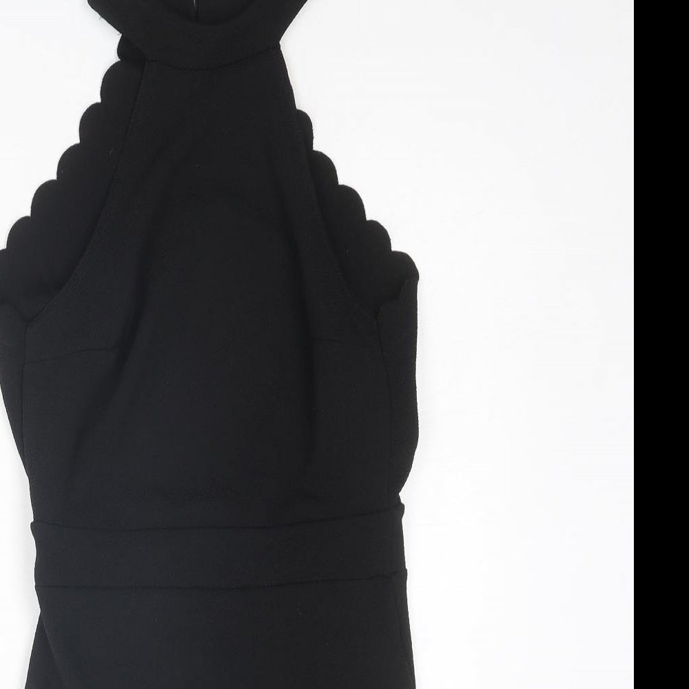 Boohoo Womens Black Polyester Bodysuit One-Piece Size 6 Button