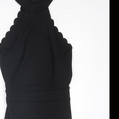 Boohoo Womens Black Polyester Bodysuit One-Piece Size 6 Button