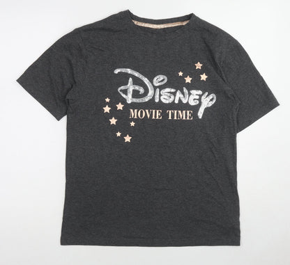Womens UK Size 10 Disney Grey Basic T-Shirt
